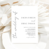 Einfache moderne kalligraphische Hochzeit Einladung