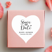 Einfache moderne kalligraphische Hochzeit rettet d Herz-Aufkleber