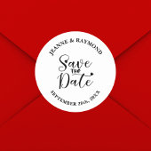 Einfache moderne kalligraphische Hochzeit rettet d Runder Aufkleber