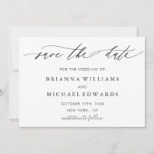 Einfache moderne kalligraphische Hochzeit rettet d Save The Date (Vorderseite)