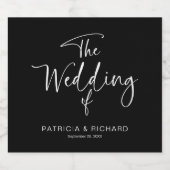 Einfache moderne kalligraphische Hochzeit Schaumweinetikett (Einzelnes Label)