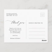 Einfache moderne kalligraphische Hochzeit Vielen D Postkarte (Rückseite)