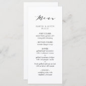 Einfache moderne kalligraphische Hochzeitmenü Menükarte (Vorne/Hinten)