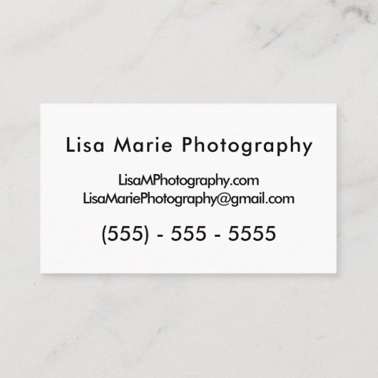 Einfache moderne Kamera-Fotografie Visitenkarte (Rückseite)