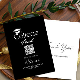 Einfache, moderne Karte mit QR-Code für den Uni Fu