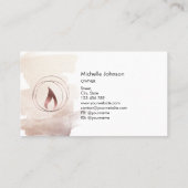 Einfache moderne Kerze - Blush Pink Visitenkarte (Rückseite)