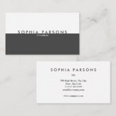 Einfache, moderne Kiesel grau und weiß Beruflich Visitenkarte (Vorne/Hinten)