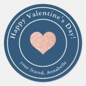 Einfache moderne Kinder-Klassenzimmer Valentine Runder Aufkleber (Vorderseite)