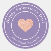 Einfache moderne Kinder-Klassenzimmer Valentine Runder Aufkleber (Vorderseite)