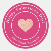 Einfache moderne Kinder-Klassenzimmer Valentine Runder Aufkleber (Vorderseite)