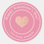 Einfache moderne Kinder-Klassenzimmer Valentine Runder Aufkleber (Vorderseite)