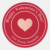 Einfache moderne Kinder-Klassenzimmer Valentine Runder Aufkleber (Vorderseite)