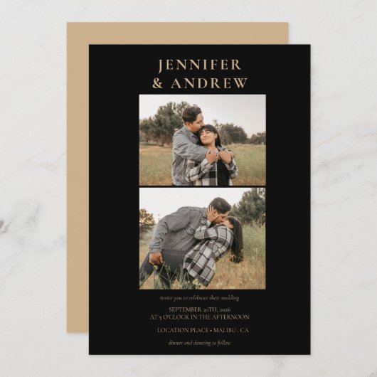 Einfache moderne Klasse | Einladung zur Hochzeit v (Vorne/Hinten)