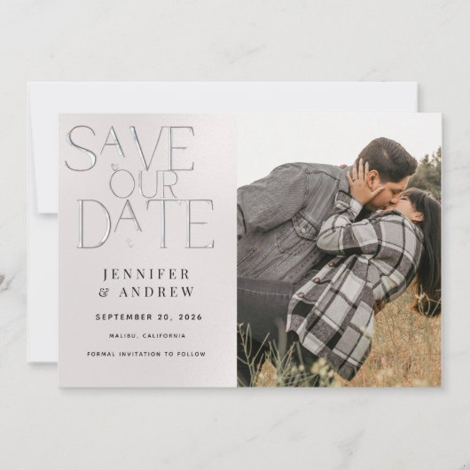 Einfache moderne Klasse | FOTO SAVE THE DATE Einladung (Vorderseite)