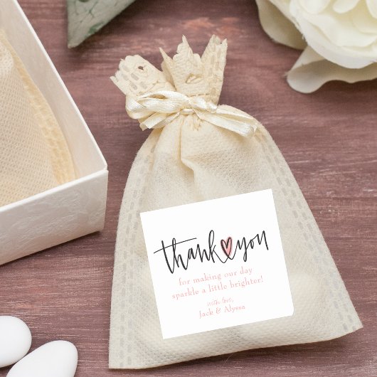 Einfache moderne Klassik Danke Typografie Quadratischer Aufkleber