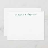 Einfache moderne Klassik Dunkelwald-Grünschrift Mitteilungskarte (Vorne/Hinten)