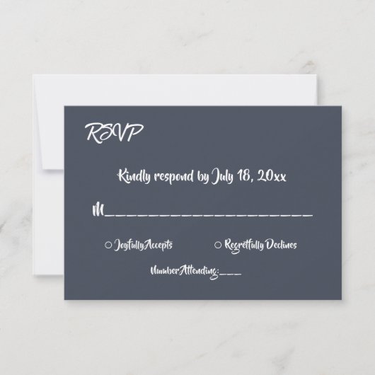 Einfache moderne klassische formale Elegante schic RSVP Karte (Vorderseite)