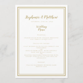 Einfache moderne klassische Gerahmt-Chic-Hochzeit Menükarte
