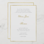Einfache moderne klassische Goldrahmen Elfenbeinho Einladung (Vorne/Hinten)
