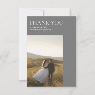 Einfache moderne klassische Hochzeit Danke Fotokar