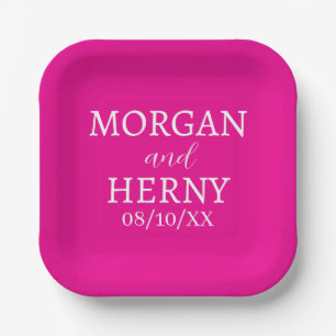 EINFACHE MODERNE KLASSISCHE HOCHZEIT NAME PAPPTELLER
