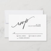 Einfache moderne klassische Hochzeit RSVP (Vorderseite)