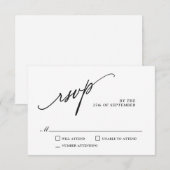 Einfache moderne klassische Hochzeit RSVP Karte (Vorne/Hinten)