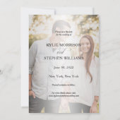 Einfache moderne, klassische Schrift Zwei-Foto-Hoc Save The Date (Rückseite)