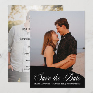 Einfache moderne, klassische Schrift Zwei-Foto-Hoc Save The Date