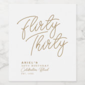 Einfache moderne Kokett 30 Personalisierten Geburt Weinetikett (Einzelnes Label)