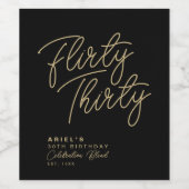 Einfache moderne Kokett 30 Personalisierten Geburt Weinetikett (Einzelnes Label)