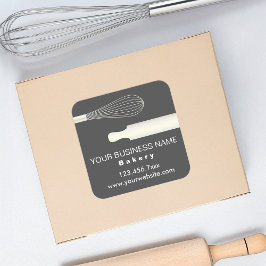 Einfache moderne Konditorei-Verpackung Quadratischer Aufkleber