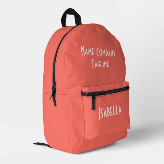 Einfache moderne Koralle Bedruckter Rucksack (Rückseitige Ecke links)