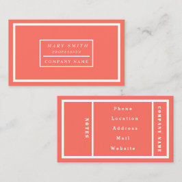 Einfache moderne Koralle Visitenkarte