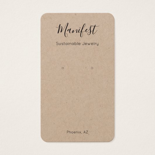 Einfache, moderne Kraft Earring Display Card (Vorderseite)