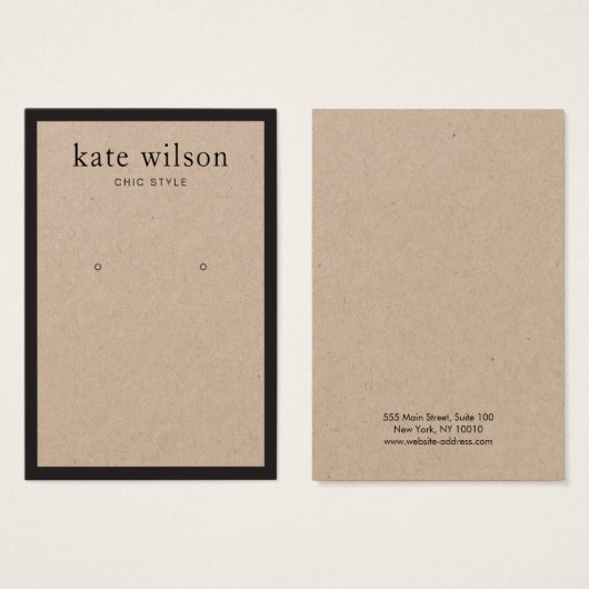 Einfache, moderne Kraft Earring Display Card (Vorne & Hinten)