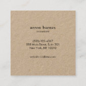 Einfache moderne Kraft Quadratische Visitenkarte (Rückseite)