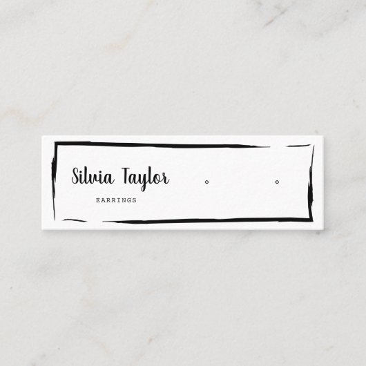 Einfache moderne Kraftpapiere Earring Display Mini Mini Visitenkarte (Vorderseite)