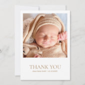 Einfache moderne, kreuz Minimalistische Foto-Taufe Dankeskarte (Vorderseite)