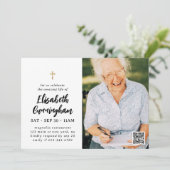 Einfache moderne Kreuzfeier des Lebensdenkmals Einladung (Stehend Vorderseite)