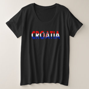 Einfache moderne kroatische Flagge Bekleidung Souv Große Größe T-Shirt