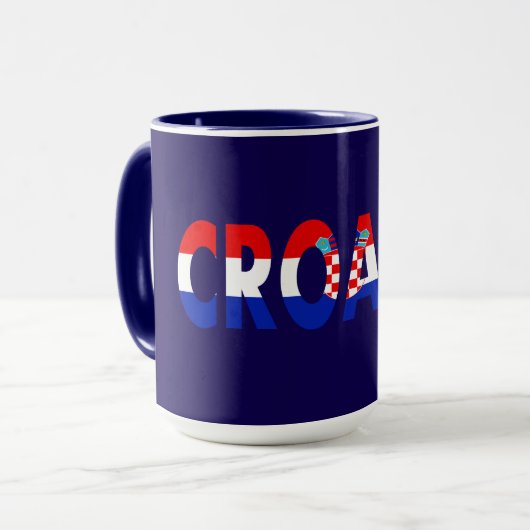 Einfache moderne kroatische Flagge Bekleidung Souv Tasse (Vorderseite Links)