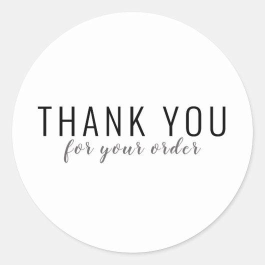 Einfache, moderne Kunden Vielen Dank Runder Aufkleber (Vorderseite)