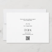 Einfache, moderne, kundenspezifische Logo-QR-Websi Dankeskarte (Rückseite)