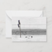 Einfache moderne kuppelrustikale Lavendel Hochzeit Mitteilungskarte (Rückseite)