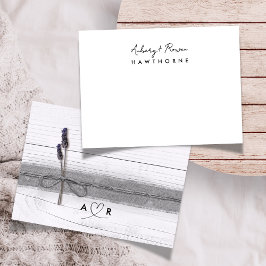 Einfache moderne kuppelrustikale Lavendel Hochzeit Mitteilungskarte