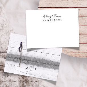 Einfache moderne kuppelrustikale Lavendel Hochzeit Mitteilungskarte