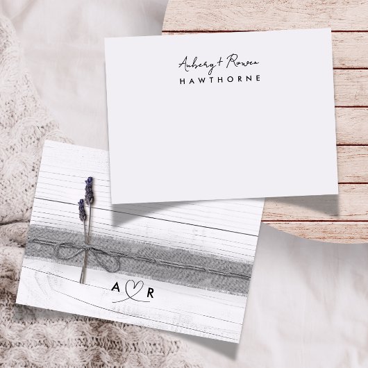 Einfache moderne kuppelrustikale Lavendel Hochzeit Mitteilungskarte