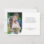 Einfache, moderne, kurvige Fotos Hochzeit Vielen D Dankeskarte (Rückseite)