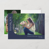 Einfache, moderne, kurvige Fotos Hochzeit Vielen D Dankeskarte (Vorne/Hinten)